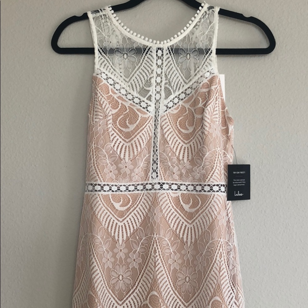 Brand New Lulu’s Lacey Scalloped Midi Dress